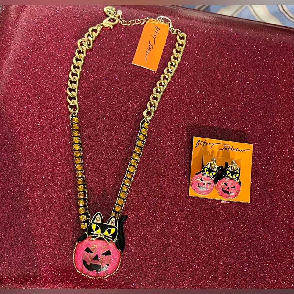 🎃NWT BETSEY JOHNSON BLING PUMPKIN SET🎃